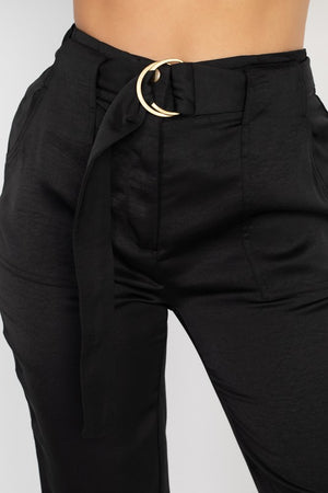 Cuffed Hem Belted Jogger